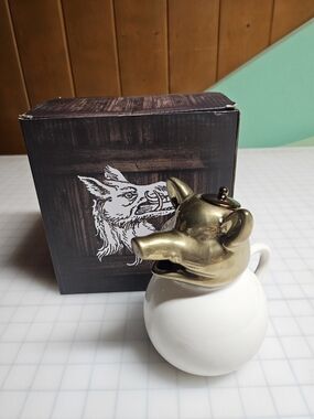 Hog's Head Copper Tea Pot/Cream Pourer